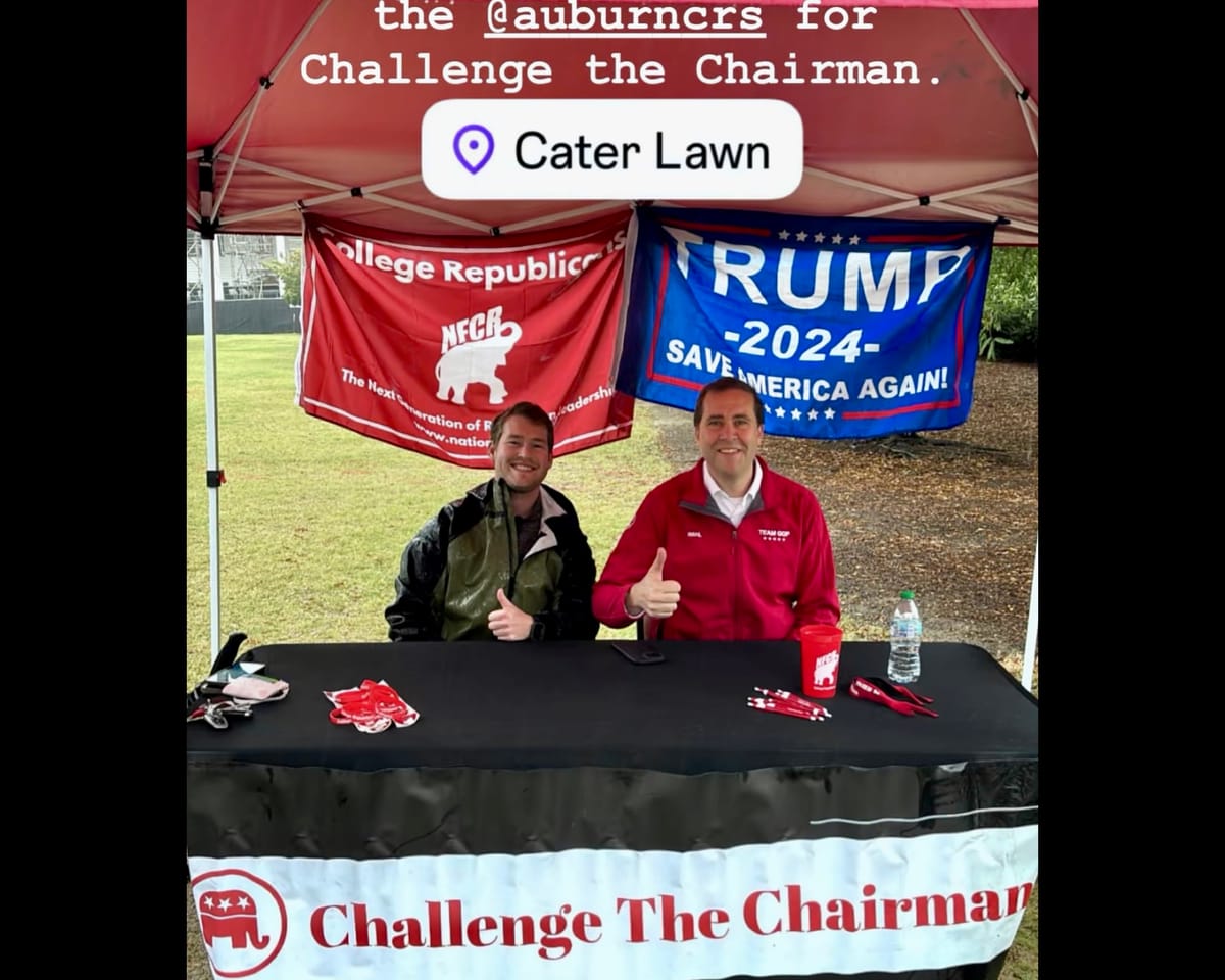 Auburn Students Brave Rain to Press GOP Chairman on Issues