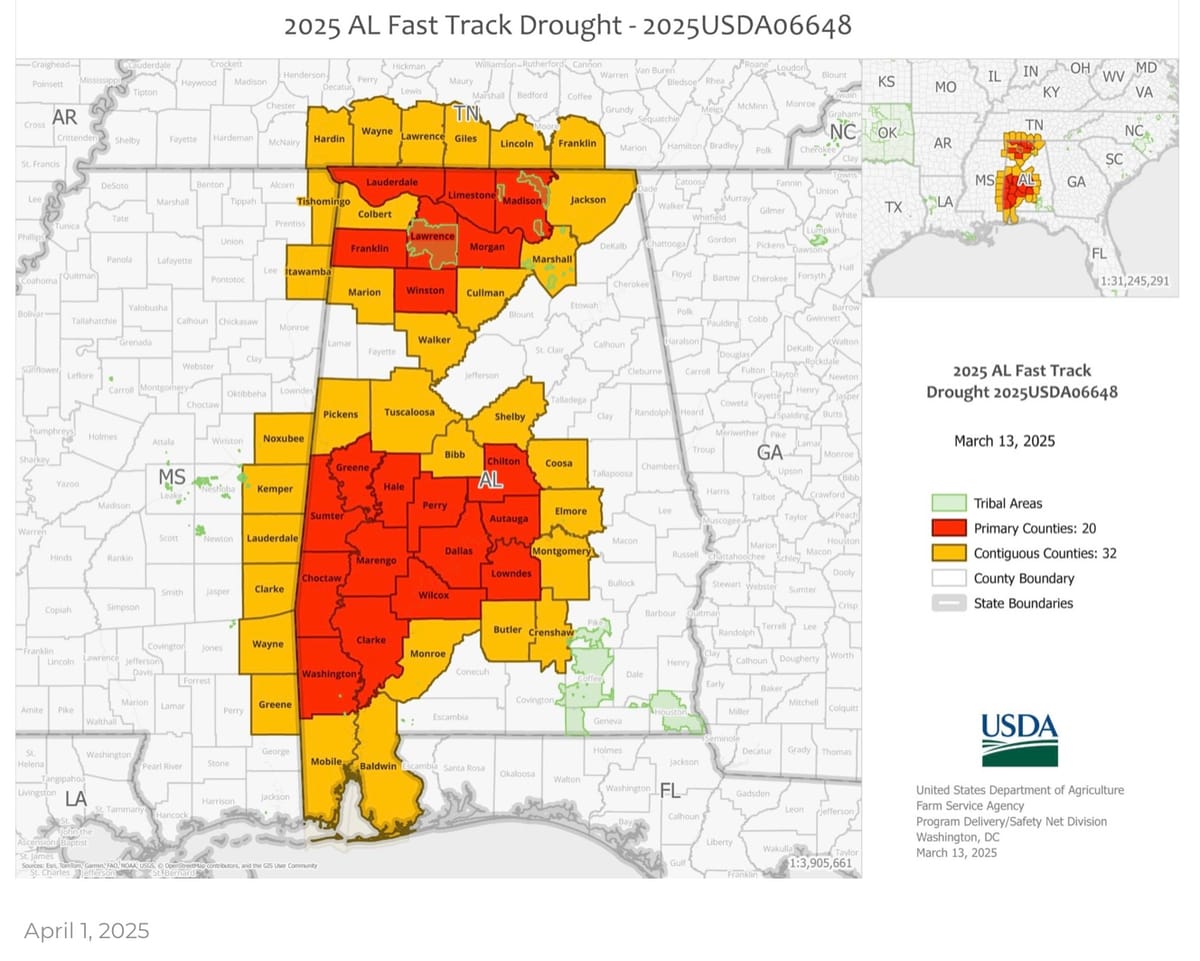 Alabama Small Businesses Urged to Seek Drought Loan Aid