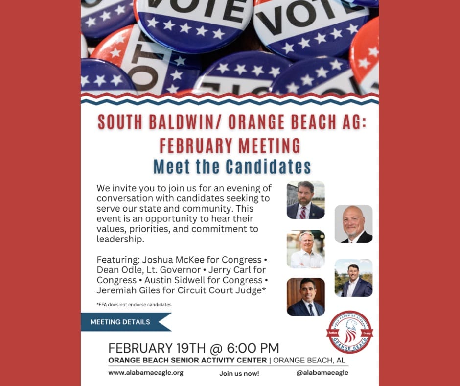 South Baldwin / Orange Beach Eagle Forum to Meet Feb 19