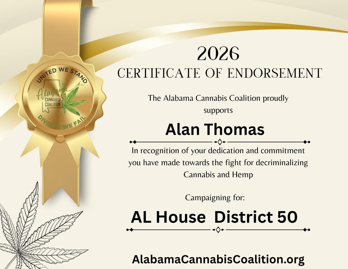 Alabama Cannabis Coalition Endorses Alan Thomas in AL HD 50