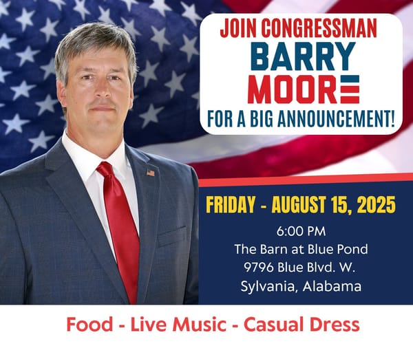Rep. Barry Moore Teases U.S. Senate Run With “Big Announcement” Event