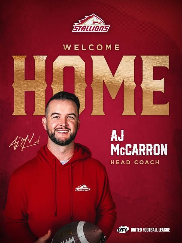 AJ McCarron Named Head Coach of Birmingham Stallions