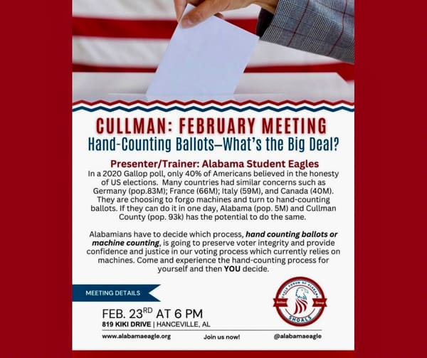 Alabama Student Eagles Present: Hand-Counting Ballots Feb 23