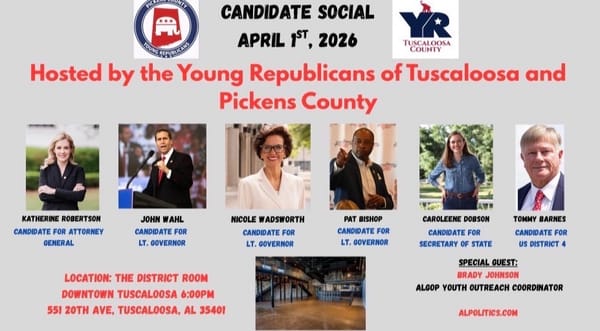 UPDATE: Tuscaloosa, Pickens Co. YRs Candidate Social April 1